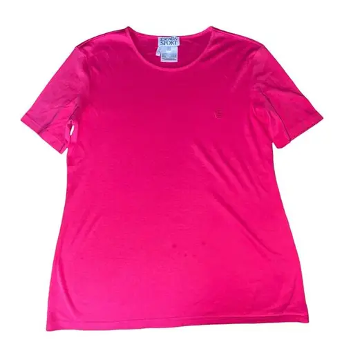 Escada Sport Solid Pink Short Sleeve Crewneck Cotton T
