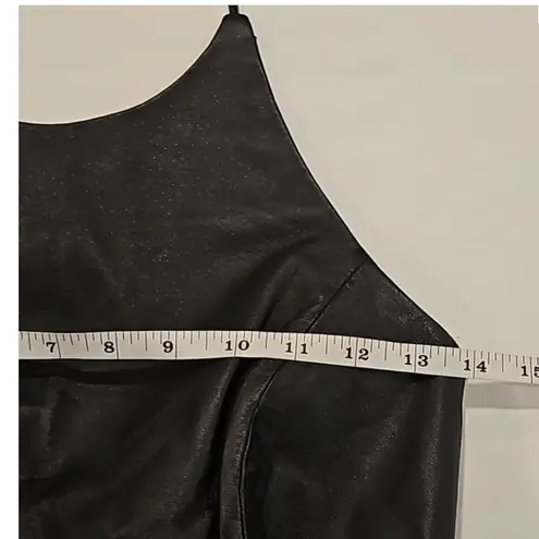 New! Black Leather Halter Lace Up Back Mini Dress Shape FX Newport News, 10