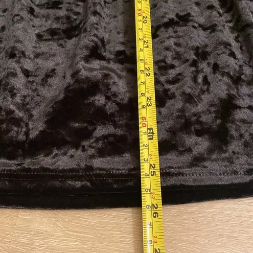 Tres Bien Black Crushed Velvet Mini Dress Off Shoulder 90s Goth Witchy Vibes