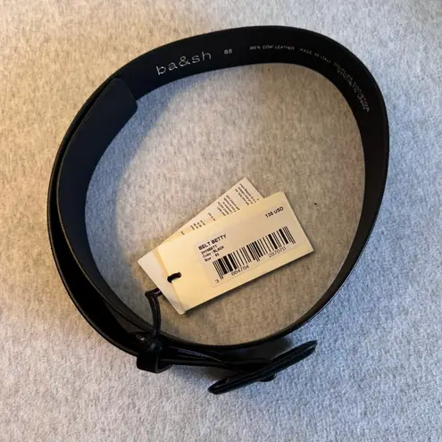 Ba&sh NWT Betty Suede Square Buckle Belt in Black Size 85 (29in)