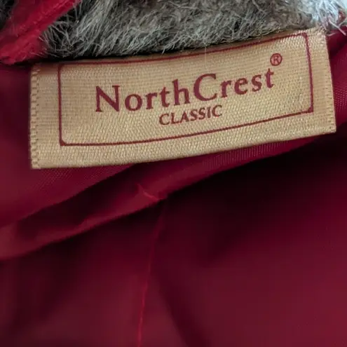 Northcrest Red Courdroy Zip Up Vest Faux Fur Neck Collar Women's Medium 10