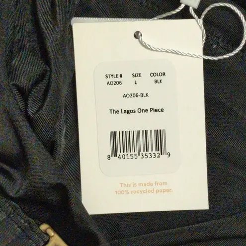 ANDIE The Lagos One Piece Black Halter Adjustable Cheeky Bottom L New