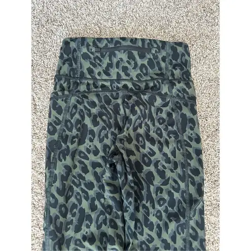 Sweaty Betty  Zero Gravity High Waisted 7/8 Running
Leggings Olive Leopard Print