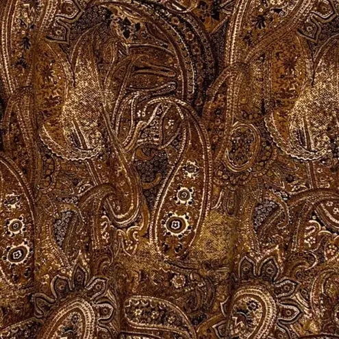 Briggs New York Shirt Womens 2X Brown Scroll Print Button Up Granny Grandmacore