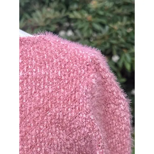 Altar'd State  Super Soft V Neck Mauve Ruched Tie Front Crop Sweater S