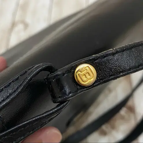 Vintage BALLY Black Leather Crossbody Bag