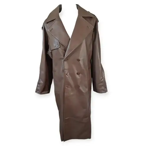 New House of Sunny Chocolate Brown Trench Coat Long Line TikTok Size Medium