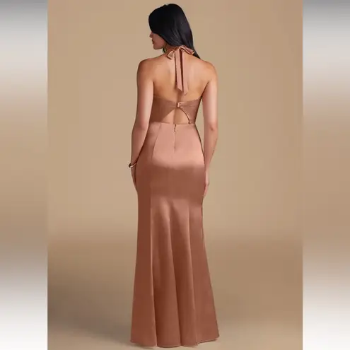 AZAZIE X KENDALL + KYLIE
HALTER STRETCH SATIN
MERMAID DRESS 10 Bronzer color Pink Size undefined