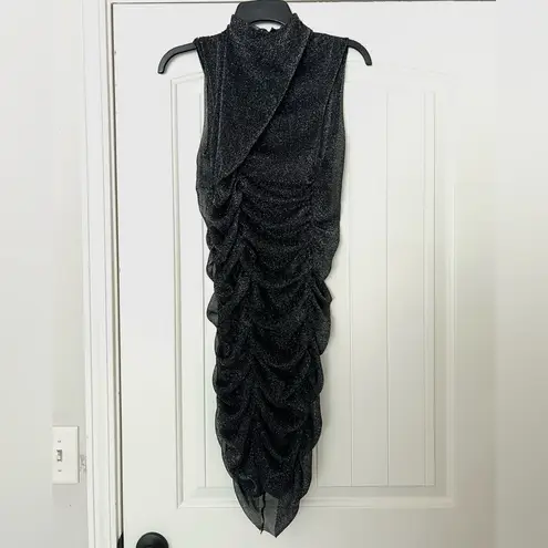 All Saints Tia Metallic Ruched Mini Dress