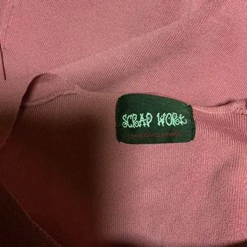 Vtg 90s scrap work snowman appliqué top Pink