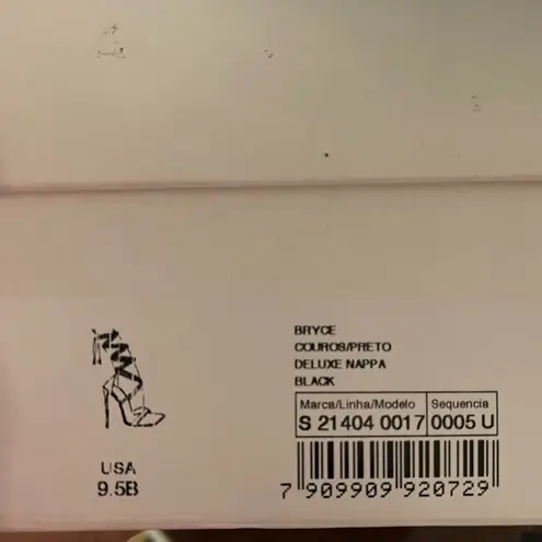 Schutz Bryce Leather Strappy Lace-Up Open Toe Sandals Black Size 9.5 New In Box