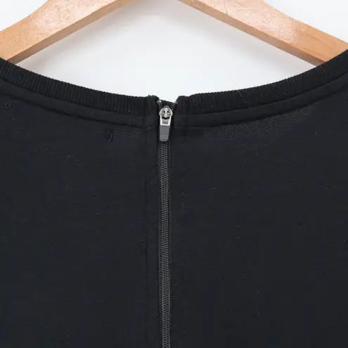 Ellen Tracy Black Knit Shift Dress Womens Minimalist Casual Sweatshirt Size M