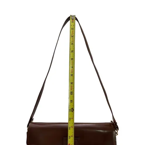 Vintage Yves Saint Laurent Brown Leather Shoulder Bag Model DE 3133 BR 1970