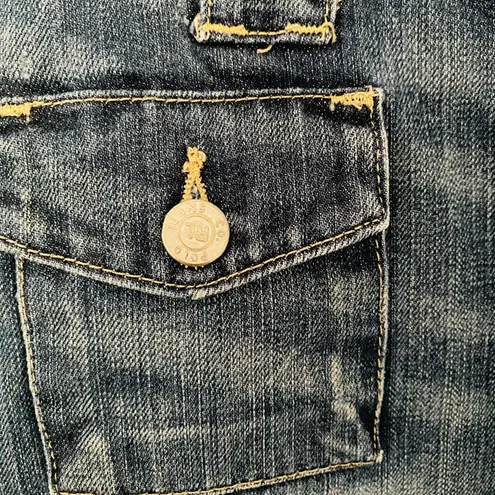 VTG Y2K Polo Ralph Lauren Carolyn Blue Denim Mini Skirt Cotton Jean Style Sz 6