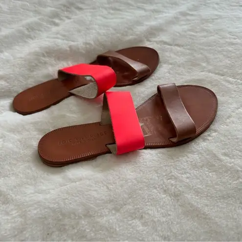 Joie A La Plage Sable Leather Slip On Sandals Pink Size 38.5 Brown
