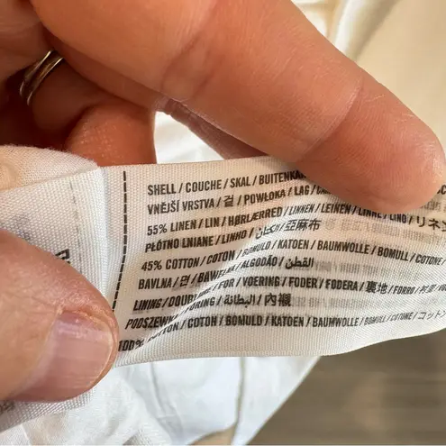 Abercrombie & Fitch  Linen Blend White Longline Blazer Jacket Medium - Image 4