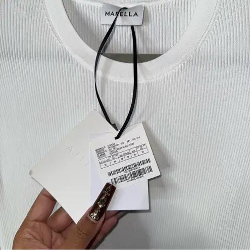 Marella Norcia White Ribbed Knit Maxi Jumper Dress Size M