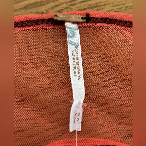 Free People  Bell Sleeve Mesh Top Red Size XS