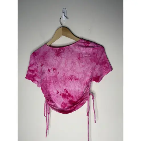 Princess Polly  Size 6 Tie Dye Ruched 2 Piece Outfit Shirt Skirt 100% Cotton