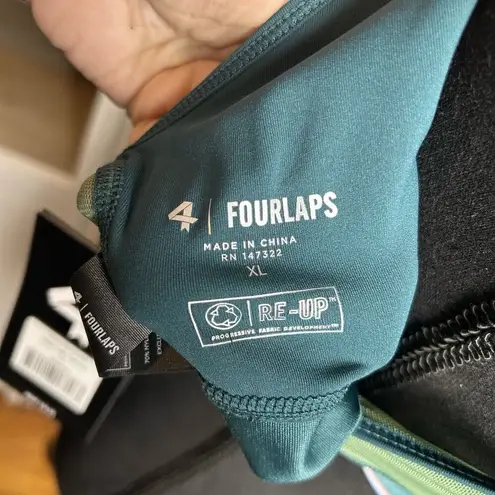 FourLaps Women’s Circuit sports bra Deep Teal/ Dark Ivy XL Green