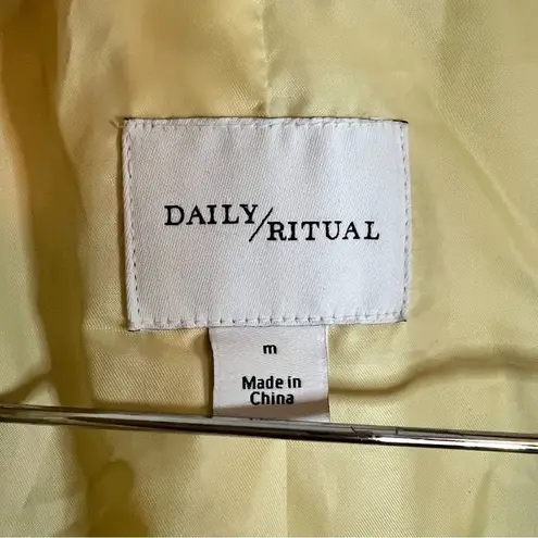 Womens Daily Ritual Teddy Bear Fleece Jacket Size Medium Light Yellow