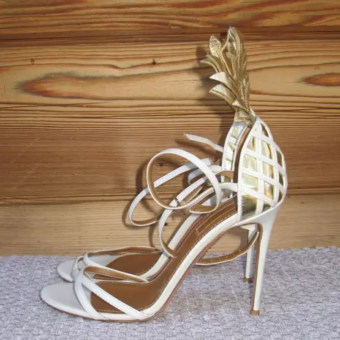 Aquazzura Pineapple Sandals Heels White Size 6