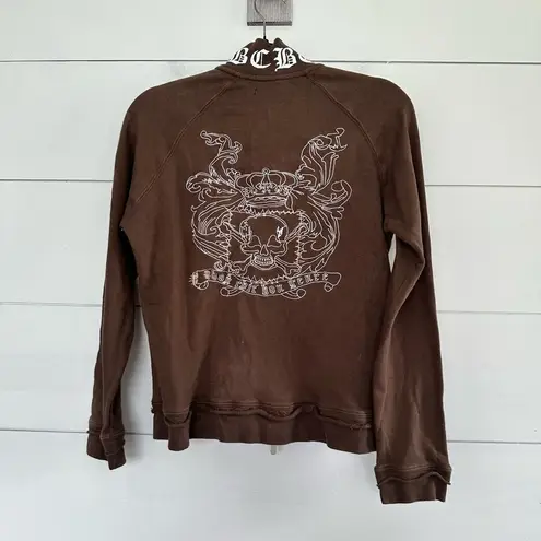 BCBG Maxazria Women’s Large Brown Y2K Zip Up Jacket