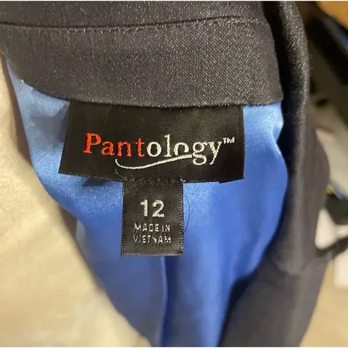 Pantology Women's Dark Wash Denim Blazer Jacket Sparkle Buttons Size 12 Gray