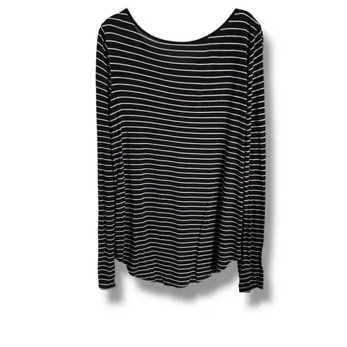 Joe Fresh 5/$35 Womens Long Sleeve Black White Striped Knit Top Size Small
