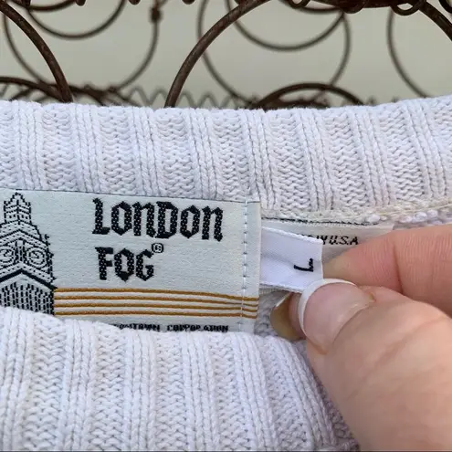 London Fog Vintage 90s geometric stripe sweater LARGE