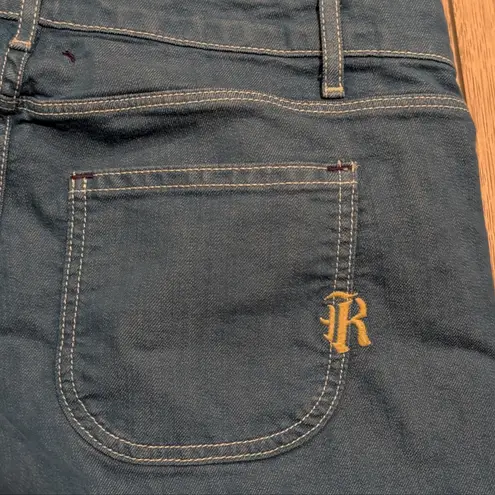 Rich & Skinny Jean Shorts Womens 28 Blue Denim Bermuda Buttonfly Designer