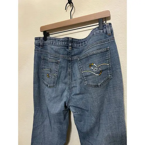 Escada Jeans Women's Size 46 Baggy Denim Designer Pants Trousers Made In Italy Blue