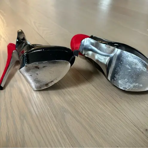 Bebe  Black and Red Women's Slingback Heels - size 5.5