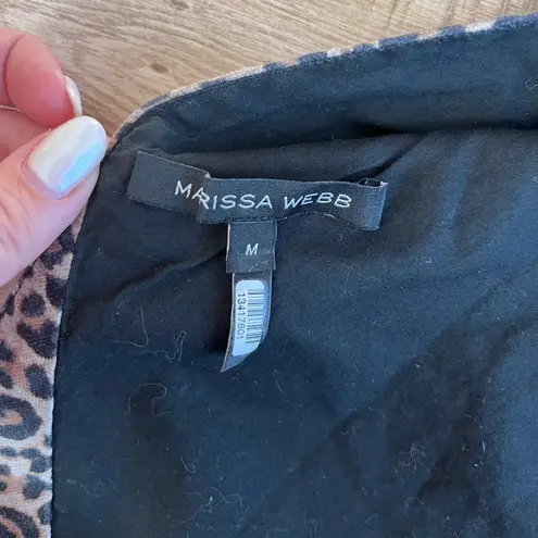 Marissa Webb leopard Diane canvas print wrap crop top size M Brown Size M