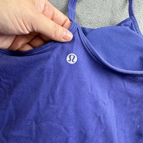 Lululemon  Womens Power Y Tank Size 4 Purple Racerback Padded Athletic Tenniscore