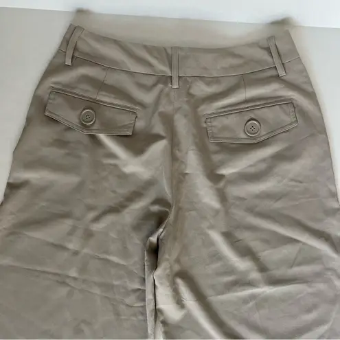 Larry Levine Stretch Culotte trouser pants size 8 sand color high waist wide leg