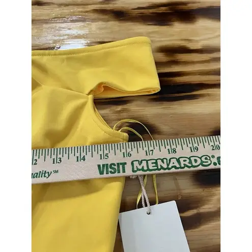 Alythea Yellow Cropped Women Bohemian Cotton Blend Top Size Large Party Sexy NWT