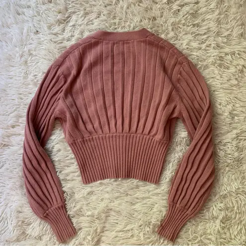 Aritzia Wilfred Plunge Front Cardigan in Pink Size XS