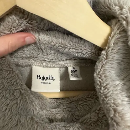 Rafaella Light Gray Fuzzy Cowlneck Pullover Sweatshirt size small