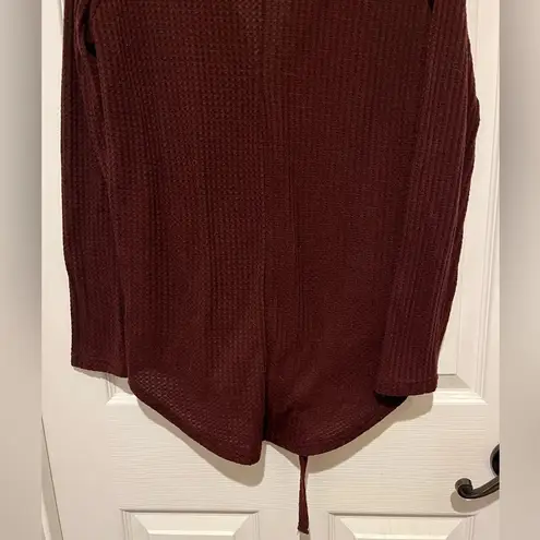 Unbranded Waffle Knit Tunic Size Medium Tie Knot Henley Tops Loose V