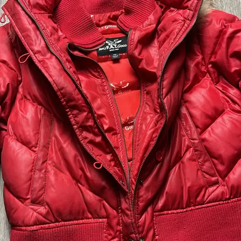 Triple F.A.T Goose Puffer Jacket w/ Fur Hood Size XXL Red