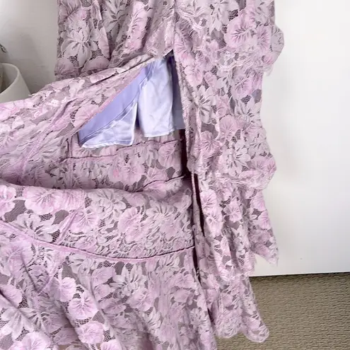 Majorelle Zelda Fitz Tiered Lace Dress Gown in Soft Purple Medium $398