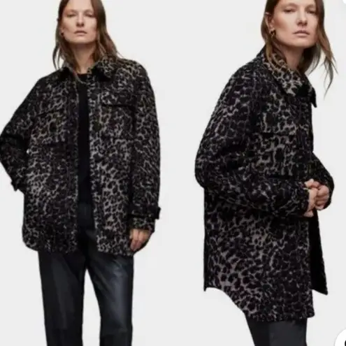 ALLSAINTS NWT All Saints Leopard Print Oversized Coat