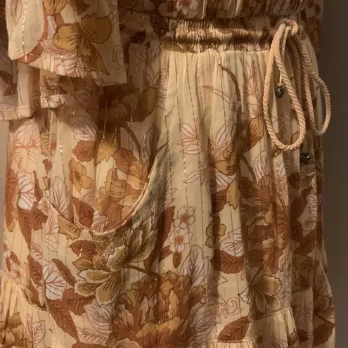 Spell & The Gypsy Collective Coco Lei Flutter Metallic Mini Play Dress Size XXS