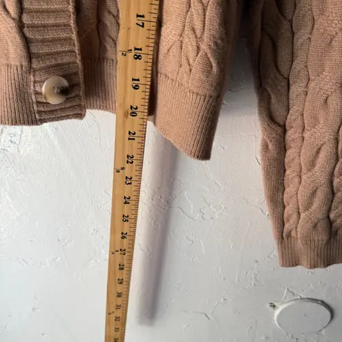 Cyrus Women's Cable Knit V Neck Button Front Cropped Cardigan Sweater Size M