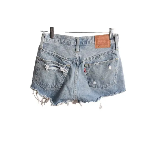 Levi's  501 Premium Button Fly Denim Jean Shorts Cut Off Big E Womens Tag 26