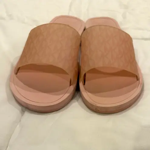 **Michael Kors Pink Transparent Slides – Size 10**