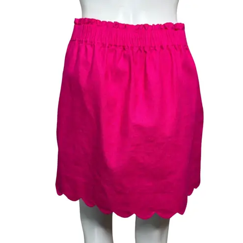 J Crew Skirt Womens 6 Pink Sidewalk Skirt Scallop Wool Blend Casal Office Preppy