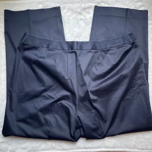 Lafayette 148 Straight Leg Dress Pants Women's Plus Size 20 Navy Blue Cotton