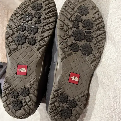 The North Face  Women's Nuptse Purna Boot Size 8 Waterproof Faux Fur Gray Suede